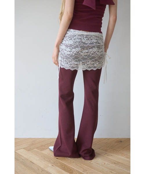 Smyeon(スミョン)の「Lace layered flare pants/レースレイヤードフレアパンツ(その他パンツ・レディース・パープル/ブラウン/チャコールグレー・MEDIUM/SMALL)」の9枚目の写真