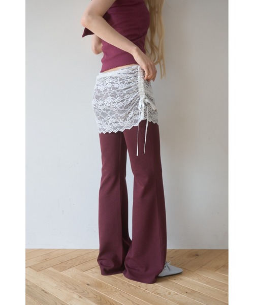 Smyeon(スミョン)の「Lace layered flare pants/レースレイヤードフレアパンツ(その他パンツ・レディース・パープル/ブラウン/チャコールグレー・MEDIUM/SMALL)」の10枚目の写真