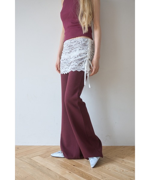 Smyeon(スミョン)の「Lace layered flare pants/レースレイヤードフレアパンツ(その他パンツ・レディース・パープル/ブラウン/チャコールグレー・MEDIUM/SMALL)」の8枚目の写真