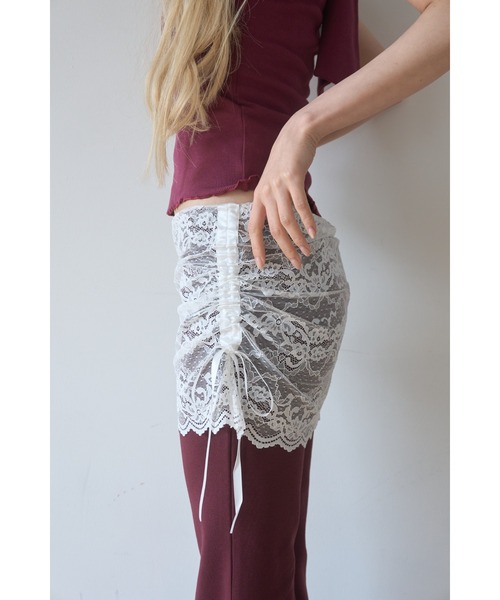 Smyeon(スミョン)の「Lace layered flare pants/レースレイヤードフレアパンツ(その他パンツ・レディース・パープル/ブラウン/チャコールグレー・MEDIUM/SMALL)」の11枚目の写真