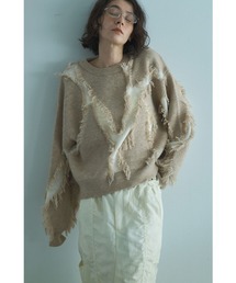 FRINGE LINE KNIT TOP