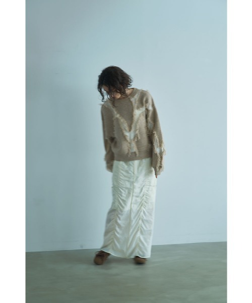 marjour(マージュール)の「FRINGE LINE KNIT TOP(ニット/セーター・レディース・ベージュ/グレー・M)」の8枚目の写真