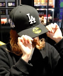 NEW ERA(�j���[�G��)�̃j���[�G���yNEW ERA�z- ���T���[���X �h�W���[�X ��J�ĕ� �L���b�v �yLOS ANGELES DODGERS CO SHOHEI OHTANI 50/50 59FIFTY BLACK 70922882�z(�L���b�v)