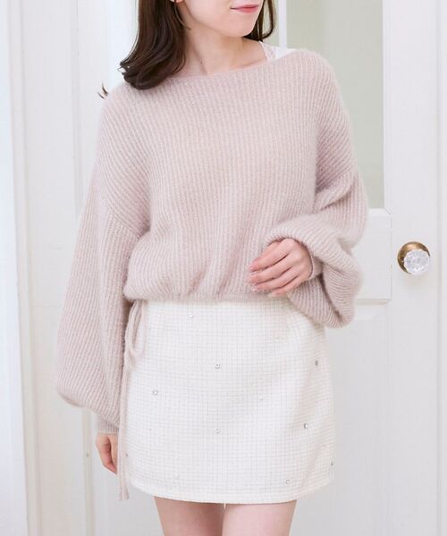 MAJESTIC LEGON（マジェスティックレゴン）の「きらふわドロストニット（ニット/セーター・レディース・ピンク/イエロー/ブルー/グリーン・MEDIUM）」の4枚目の写真