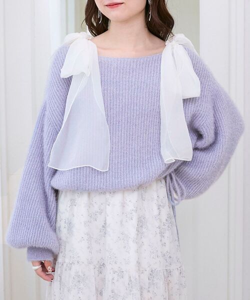 MAJESTIC LEGON（マジェスティックレゴン）の「きらふわドロストニット（ニット/セーター・レディース・ピンク/イエロー/ブルー/グリーン・MEDIUM）」の3枚目の写真