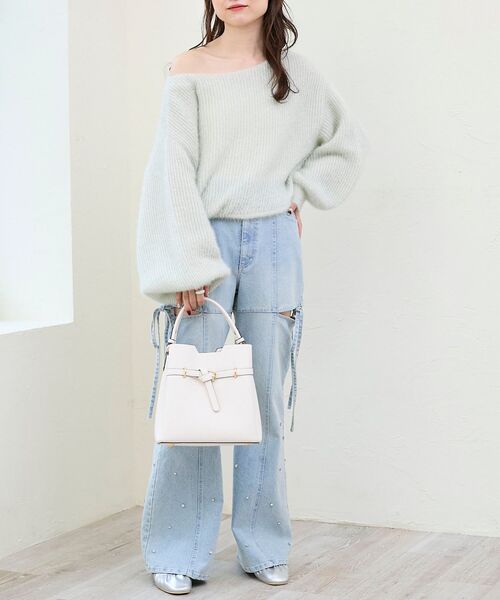 MAJESTIC LEGON（マジェスティックレゴン）の「きらふわドロストニット（ニット/セーター・レディース・ピンク/イエロー/ブルー/グリーン・MEDIUM）」の21枚目の写真