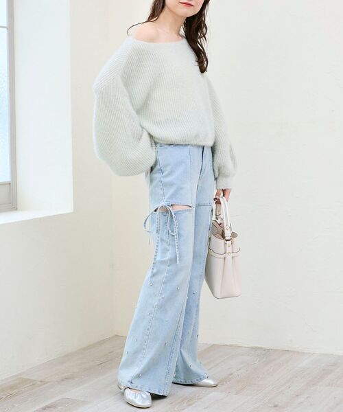 MAJESTIC LEGON（マジェスティックレゴン）の「きらふわドロストニット（ニット/セーター・レディース・ピンク/イエロー/ブルー/グリーン・MEDIUM）」の22枚目の写真