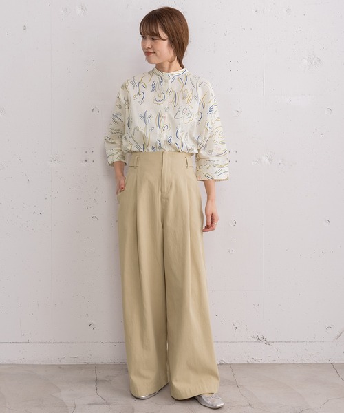 POU DOU DOU（プードゥドゥ）の「コットンリネンサージサイドベルトパンツ（その他パンツ・レディース・ダークグレー/ベージュ/ブルー・3）」の8枚目の写真