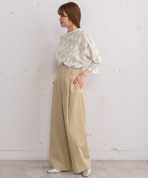POU DOU DOU（プードゥドゥ）の「コットンリネンサージサイドベルトパンツ（その他パンツ・レディース・ダークグレー/ベージュ/ブルー・3）」の10枚目の写真