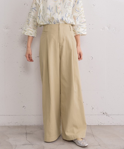 POU DOU DOU（プードゥドゥ）の「コットンリネンサージサイドベルトパンツ（その他パンツ・レディース・ダークグレー/ベージュ/ブルー・3）」の12枚目の写真