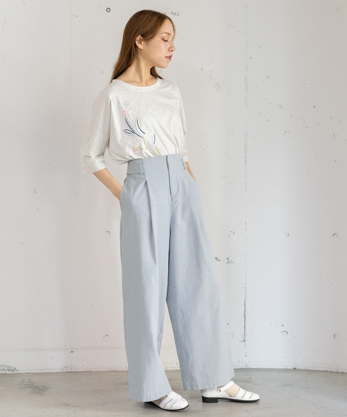 POU DOU DOU（プードゥドゥ）の「コットンリネンサージサイドベルトパンツ（その他パンツ・レディース・ダークグレー/ベージュ/ブルー・3）」の16枚目の写真