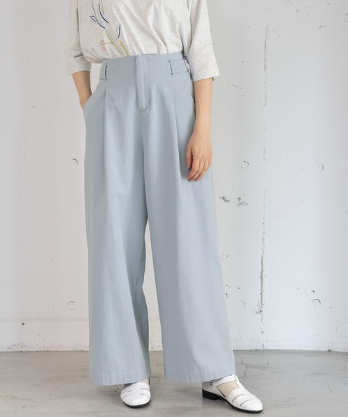 POU DOU DOU（プードゥドゥ）の「コットンリネンサージサイドベルトパンツ（その他パンツ・レディース・ダークグレー/ベージュ/ブルー・3）」の18枚目の写真