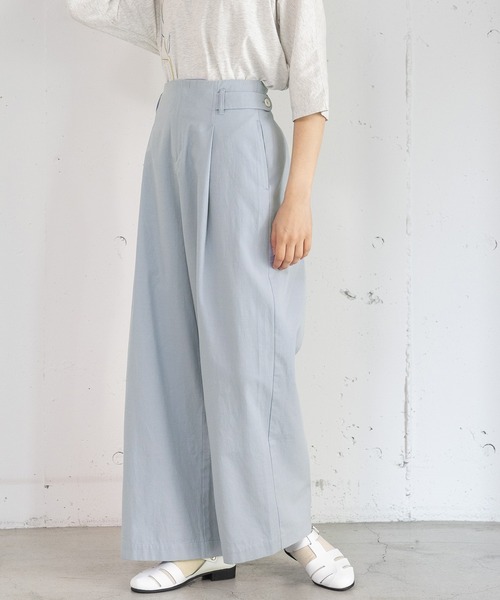 POU DOU DOU（プードゥドゥ）の「コットンリネンサージサイドベルトパンツ（その他パンツ・レディース・ダークグレー/ベージュ/ブルー・3）」の19枚目の写真