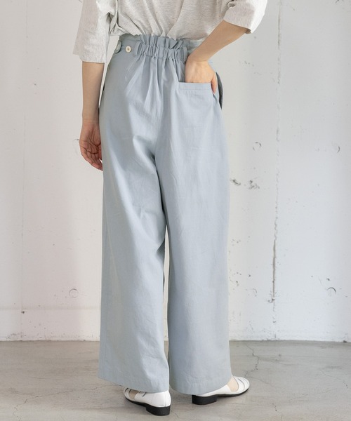 POU DOU DOU（プードゥドゥ）の「コットンリネンサージサイドベルトパンツ（その他パンツ・レディース・ダークグレー/ベージュ/ブルー・3）」の20枚目の写真