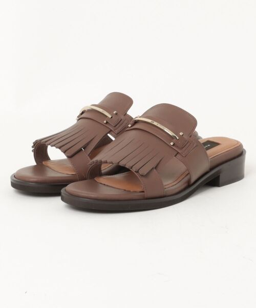 MACKINTOSH LONDON(マッキントッシュ ロンドン)の「フリンジミュールサンダル(サンダル・レディース・ブラック/ネイビー/ダークブラウン・L(24.5cm)/M(23.5cm)/S(22.5cm))」の1枚目の写真
