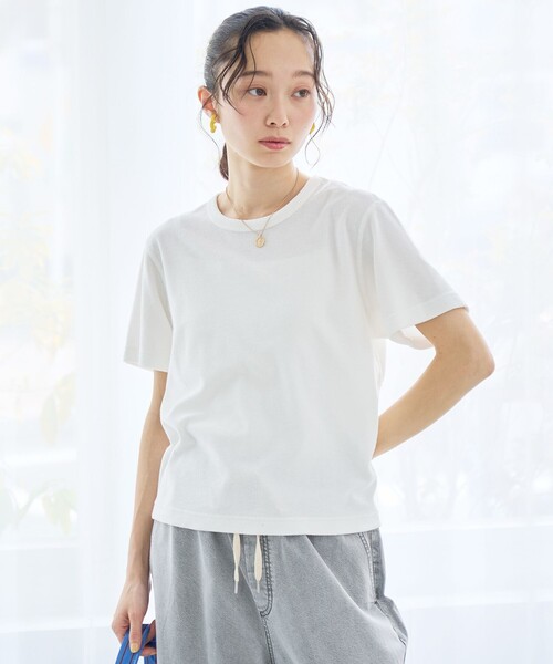 coen（コーエン）の「【Feel Soft / フィールソフト】パイル半袖Tシャツ（Youtube紹介アイテム）（Tシャツ/カットソー・レディース・オフホワイト/ブラウン/ベージュ/ロイヤルブルー・M/L）」の8枚目の写真