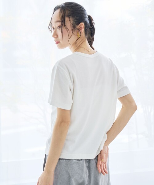 coen（コーエン）の「【Feel Soft / フィールソフト】パイル半袖Tシャツ（Youtube紹介アイテム）（Tシャツ/カットソー・レディース・オフホワイト/ブラウン/ベージュ/ロイヤルブルー・M/L）」の9枚目の写真