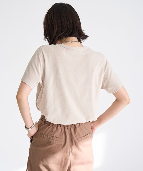 coen（コーエン）の「【Feel Soft / フィールソフト】パイル半袖Tシャツ（Youtube紹介アイテム）（Tシャツ/カットソー・レディース・オフホワイト/ブラウン/ベージュ/ロイヤルブルー・M/L）」の16枚目の写真