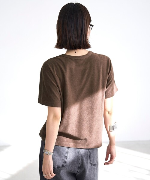 coen（コーエン）の「【Feel Soft / フィールソフト】パイル半袖Tシャツ（Youtube紹介アイテム）（Tシャツ/カットソー・レディース・オフホワイト/ブラウン/ベージュ/ロイヤルブルー・M/L）」の21枚目の写真
