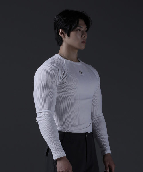 CARMID（カミド）の「ノーブルラグランロングスリーブ長袖Tシャツ[ホワイト]（Tシャツ/カットソー・メンズ・その他・1/2/3）」の3枚目の写真