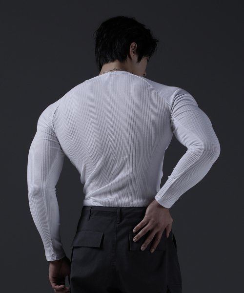CARMID（カミド）の「ノーブルラグランロングスリーブ長袖Tシャツ[ホワイト]（Tシャツ/カットソー・メンズ・その他・1/2/3）」の4枚目の写真
