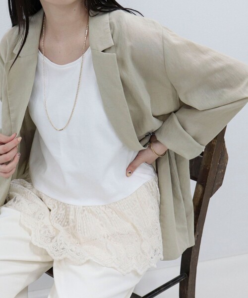 fredy emue（フレディエミュ）の「レースドッキングタンクトップ（タンクトップ・レディース・ブラック/オフホワイト・38）」の10枚目の写真