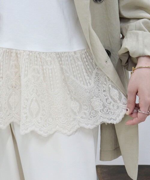 fredy emue（フレディエミュ）の「レースドッキングタンクトップ（タンクトップ・レディース・ブラック/オフホワイト・38）」の11枚目の写真