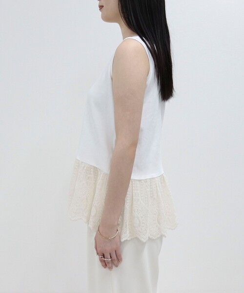 fredy emue（フレディエミュ）の「レースドッキングタンクトップ（タンクトップ・レディース・ブラック/オフホワイト・38）」の13枚目の写真