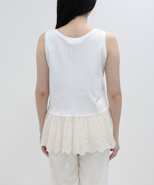 fredy emue（フレディエミュ）の「レースドッキングタンクトップ（タンクトップ・レディース・ブラック/オフホワイト・38）」の14枚目の写真