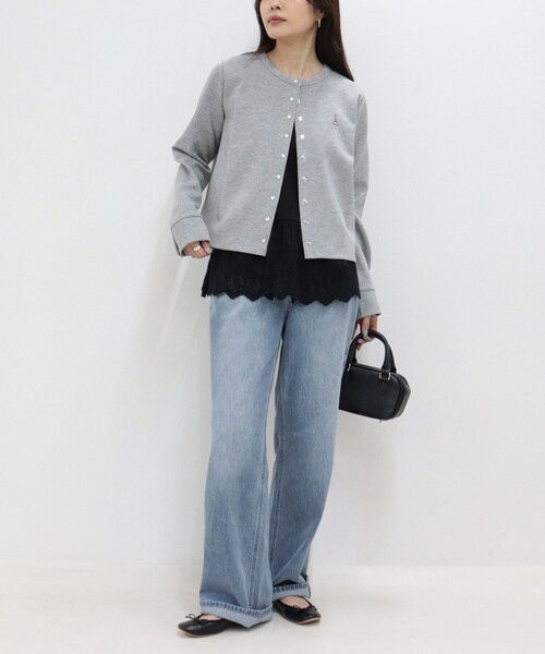 fredy emue（フレディエミュ）の「レースドッキングタンクトップ（タンクトップ・レディース・ブラック/オフホワイト・38）」の3枚目の写真