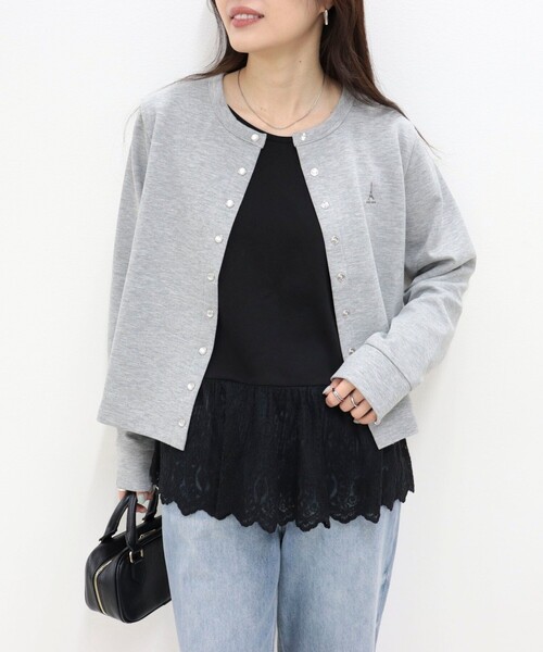 fredy emue（フレディエミュ）の「レースドッキングタンクトップ（タンクトップ・レディース・ブラック/オフホワイト・38）」の4枚目の写真