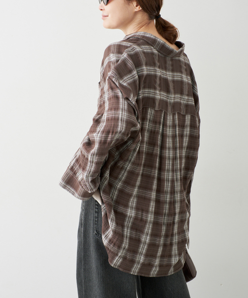 Deuxieme Classe（ドゥーズィエムクラス）の「Deveaux Check Wash シャツ（シャツ/ブラウス・レディース・ブラウン・FREE）」の5枚目の写真