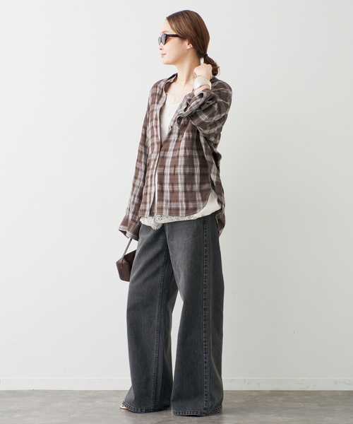 Deuxieme Classe（ドゥーズィエムクラス）の「Deveaux Check Wash シャツ（シャツ/ブラウス・レディース・ブラウン・FREE）」の8枚目の写真