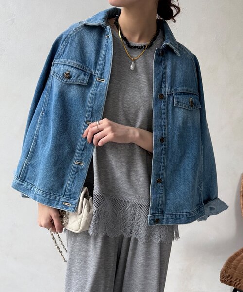 DouDou(ドゥドゥ)の「【セットアップ可能】裾レースタンク(Tシャツ/カットソー・レディース・ブラック/オフホワイト/グレー・FREE)」の3枚目の写真