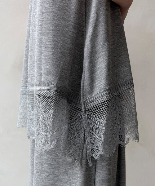 DouDou(ドゥドゥ)の「【セットアップ可能】裾レースタンク(Tシャツ/カットソー・レディース・ブラック/オフホワイト/グレー・FREE)」の15枚目の写真