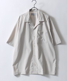 Open Collar Shirt/ビッグシルエット オープンカラーシャツ とろみシャツ 半袖シャツ