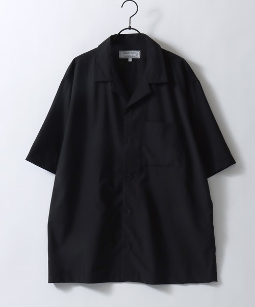 シャツ/ブラウス(半袖/袖なし) OPEN COLLAR LACE SHIRT SERACE】Oversize open collar short sleeve lace shirt / オーバー