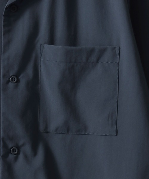 SITRY（シトリー）の「Open Collar Shirt/ビッグシルエット オープンカラーシャツ とろみシャツ 半袖シャツ（シャツ/ブラウス・メンズ・アイボリー/チャコール/グレイッシュブルー/ブラック・M/LL/L）」の8枚目の写真