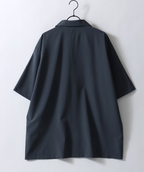 SITRY（シトリー）の「Open Collar Shirt/ビッグシルエット オープンカラーシャツ とろみシャツ 半袖シャツ（シャツ/ブラウス・メンズ・アイボリー/チャコール/グレイッシュブルー/ブラック・M/LL/L）」の5枚目の写真