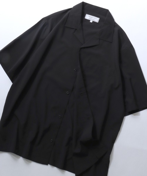 SITRY（シトリー）の「Open Collar Shirt/ビッグシルエット オープンカラーシャツ とろみシャツ 半袖シャツ（シャツ/ブラウス・メンズ・アイボリー/チャコール/グレイッシュブルー/ブラック・M/LL/L）」の21枚目の写真
