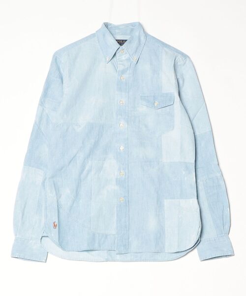 セール】クラシック フィット パッチワーク シャンブレー シャツ