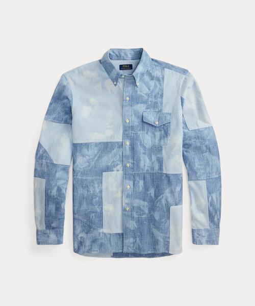 セール】クラシック フィット パッチワーク シャンブレー シャツ