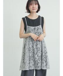 Samansa Mos2 | 前後2WAYレースキャミソール(チュニック)