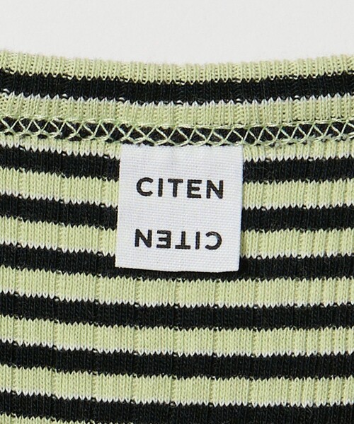CITEN(シテン)の「<CITEN>ボーダーチビT(Tシャツ/カットソー・レディース・ダークブラウン/ライム・FREE)」の11枚目の写真