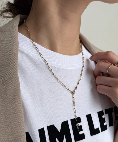 DouDou(ドゥドゥ)の「オーバルロングチェーンネックレス(ネックレス・レディース・シルバー/ゴールド・FREE)」の2枚目の写真