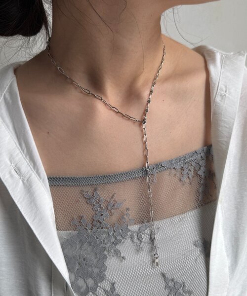 DouDou(ドゥドゥ)の「オーバルロングチェーンネックレス(ネックレス・レディース・シルバー/ゴールド・FREE)」の3枚目の写真