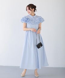 ダリアフリルロングシャツワンピース