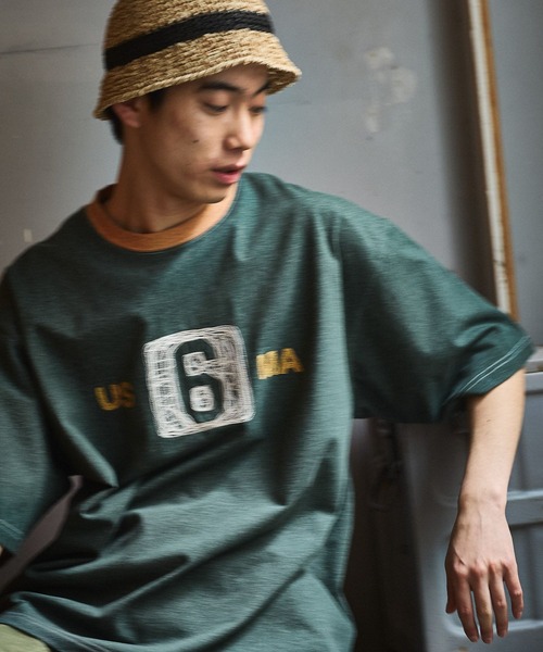 niko and...(ニコアンド)の「プレーティングロゴTシャツ(Tシャツ/カットソー・メンズ・チャコール/ピンク/グリーン/ライトグレー・MEDIUM/LARGE)」の1枚目の写真