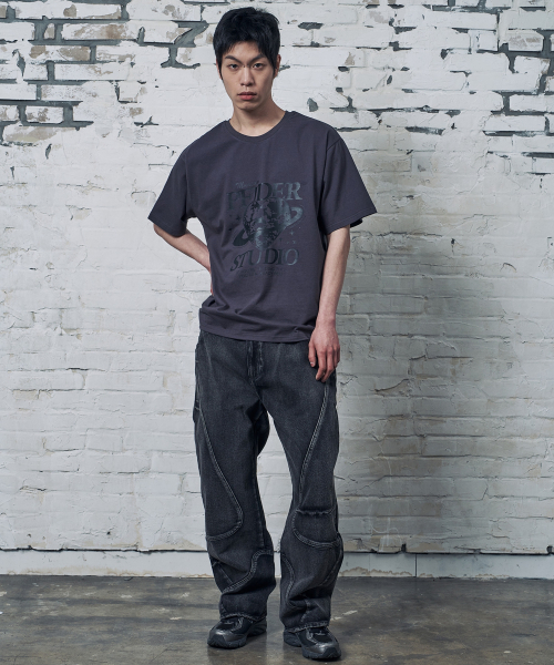 PEID（ペイド）の「PDスタジオ 半袖Tシャツ チャコール（Tシャツ/カットソー・レディース・チャコール・2/3/4/5/6/1）」の2枚目の写真