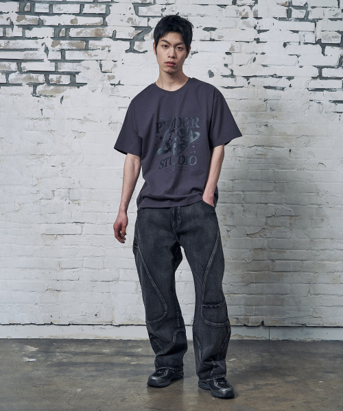 PEID（ペイド）の「PDスタジオ 半袖Tシャツ チャコール（Tシャツ/カットソー・レディース・チャコール・2/3/4/5/6/1）」の4枚目の写真